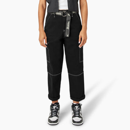 Dickies Women's Relaxed Fit Contrast Stitch Cropped Cargo Pants