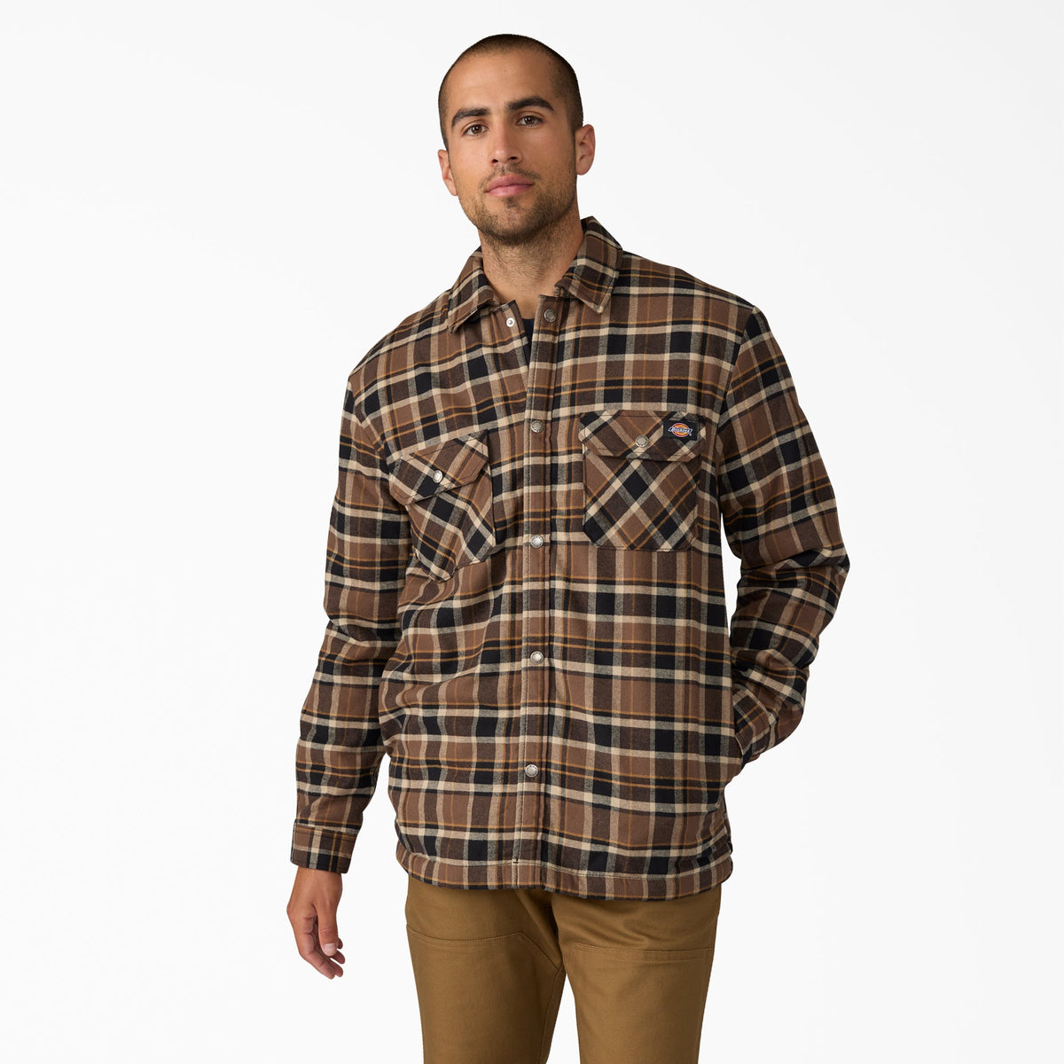 Dickies Water Repellent Fleece-Lined Flannel Shirt Jacket