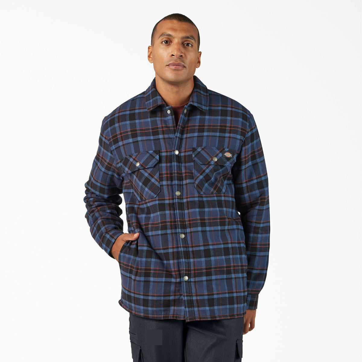 Dickies Water Repellent Fleece-Lined Flannel Shirt Jacket