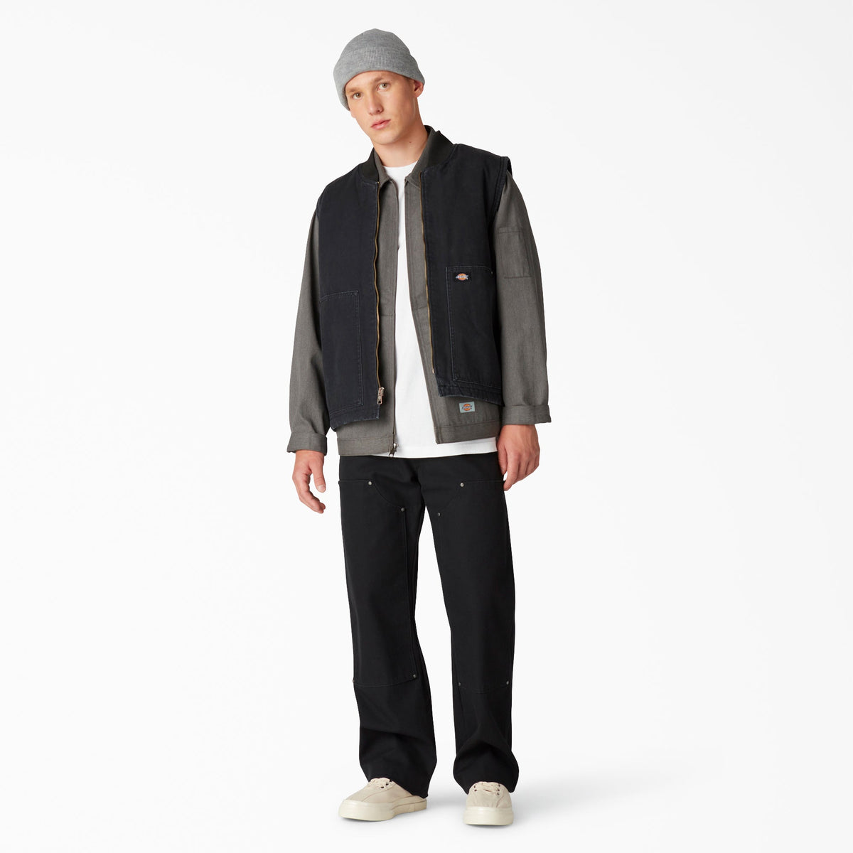 Dickies Stonewashed Duck High Pile Fleece Lined Vest