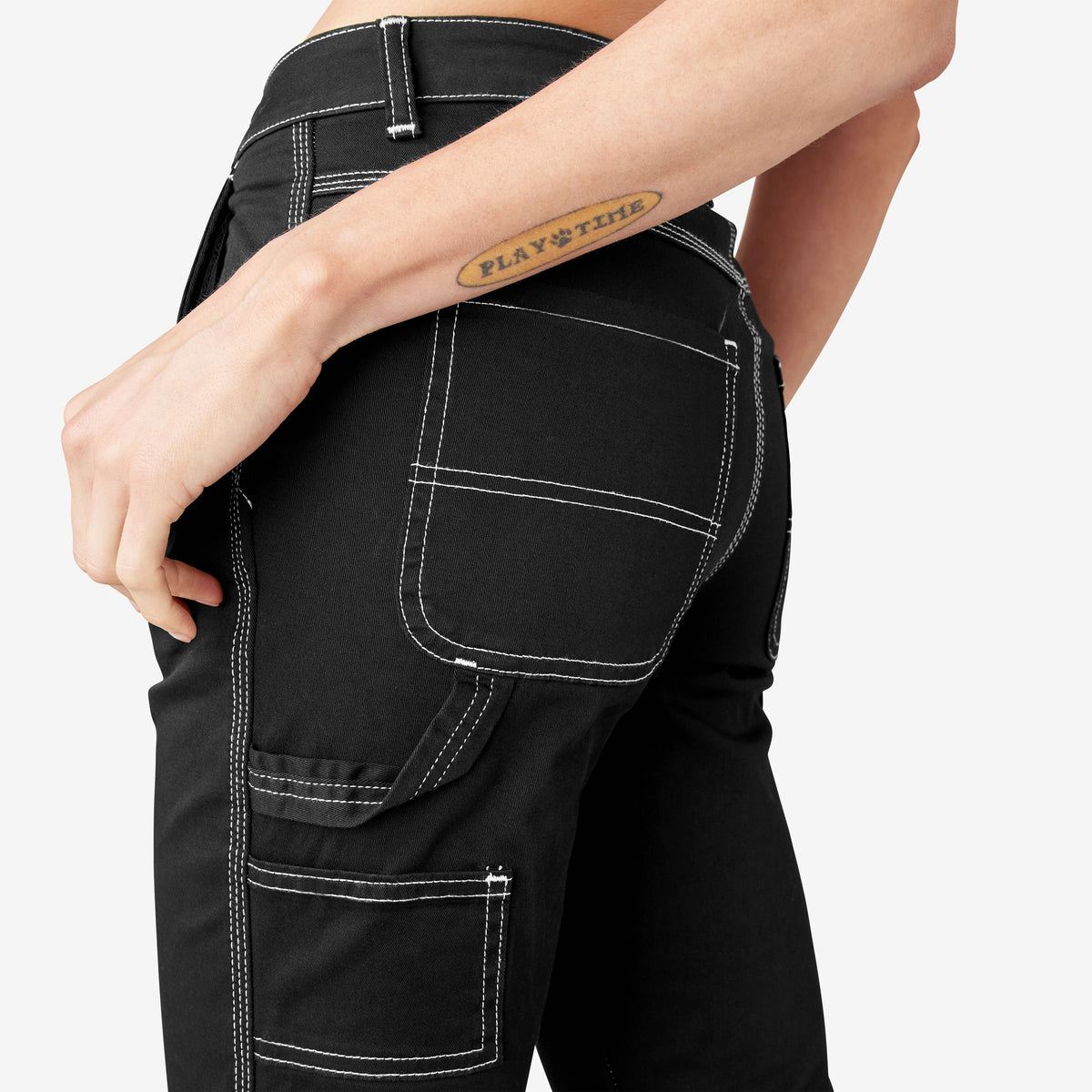 Dickies Women's Slim Straight Fit Roll Hem Carpenter Pants